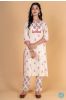 Cannoli Cream Pink Block Printed Kurta 