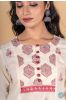 Cannoli Cream Pink Block Printed Kurta 