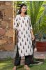 White Leaf Printed Kurta 