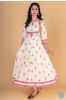 Afterglow Pink Block Printed Anarkali Kurta