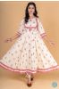 Afterglow Pink Block Printed Anarkali Kurta