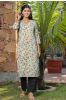 Green Printed Cotton Kurta 