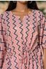 Pink Chevron Printed Cotton Kaftan