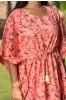 Peach Printed Cotton Kaftan