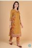 Golden Mustard Block Printed Kurta 