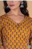 Golden Mustard Block Printed Kurta 