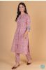 Bubble Pink And Blue Block Printed Kurta 