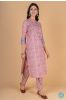 Bubble Pink And Blue Block Printed Kurta 