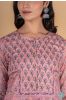 Bubble Pink And Blue Block Printed Kurta 