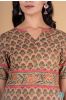 Herbal Green Pink Block Printed Kurta