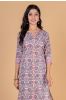 Violet Peach Block Printed Kurta 