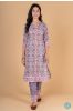 Violet Peach Block Printed Kurta 