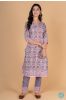 Violet Peach Block Printed Kurta 