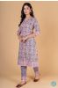 Violet Peach Block Printed Kurta 