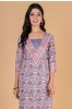 Lavender Peach Block Printed Kurta 