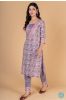 Lavender Peach Block Printed Kurta 