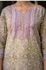 Green Violet Block Printed Kurta