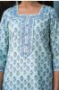 Blue Green Block Printed Kurta Set