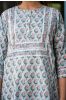 Soft Grey Block Printed Kurta