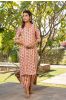 Peach Floral Block Printed Kurta