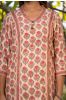 Peach Floral Block Printed Kurta