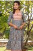 Blue Floral Block Printed Kurta 