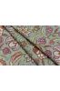 Grey Pink Floral Block Printed Fabric