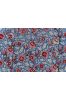 Lichen Blue Floral Block Printed Fabric