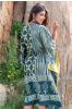 Teal Green Designer Block Print Kaftan Dress