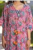 Pink Block Printed Kaftan