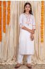 Off White Embroidered Kurta Pant Set