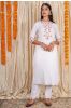 Off White Embroidered Kurta Pant Set