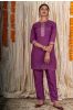 Orchind Purple Muslin Silk Kurta Pant Set