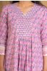 Violet Block Printed Cotton Kurta 