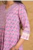 Violet Block Printed Cotton Kurta 