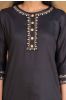 Golden Black Embroidered Kurta Set