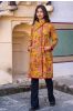 Golden Mustard Block Printed Quilted Bukhara Coat