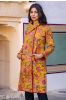 Golden Mustard Block Printed Quilted Bukhara Coat