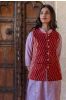 Bagru Red Reversible Cotton Quilted Sleeveless Jacket