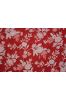 Red Floral Hand Block Printed Cotton Fabric 