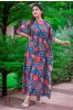 Blue Floral Mulmul Kaftan Dress