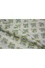 Green Blue Floral Hand Block Print Cotton Fabric