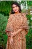 Sandy Brown Bagh Block Print Cotton Kaftan Dress