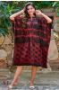 Red Maroon Cotton Kaftan Dress