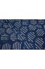 Indigo And Silver Hexagonal Block Printed Cotton Fabric 