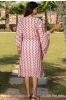 Pink Chevron Printed Cotton Kaftan