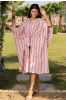 Pink Chevron Printed Cotton Kaftan