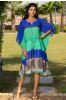 Blue Green Printed Georgette Kaftan