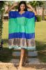 Blue Green Printed Georgette Kaftan